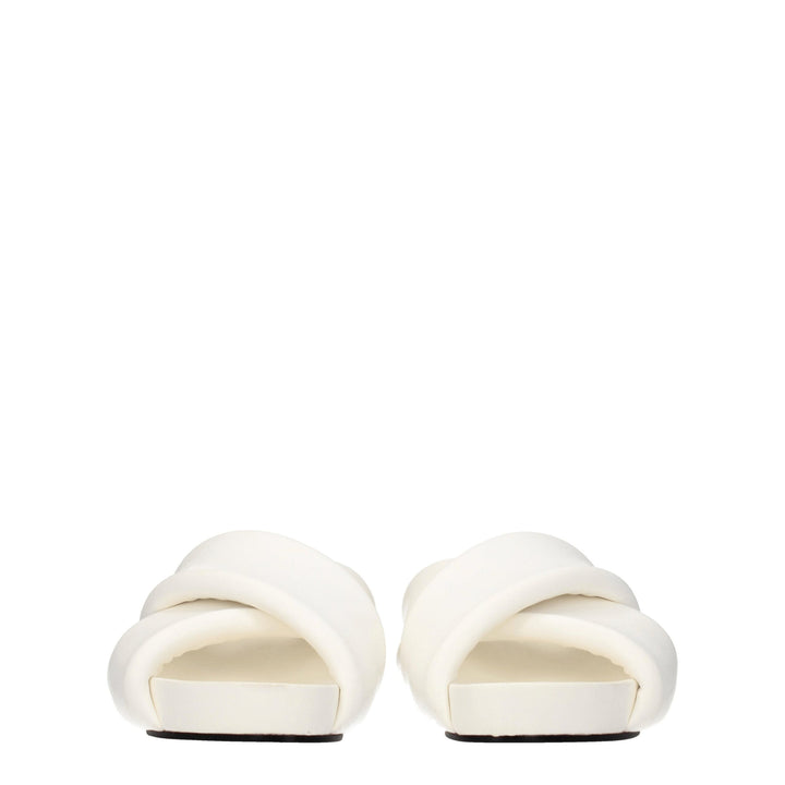 Jil Sander White Leather Slippers Sandals