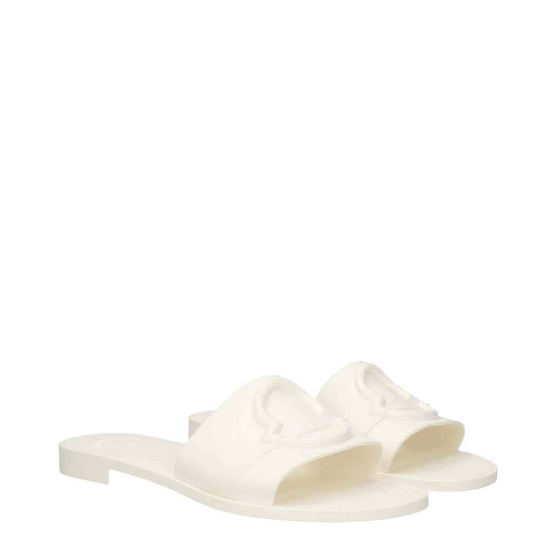 Moncler White Cotton Slippers Sandals