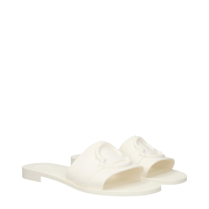 Moncler White Cotton Slippers Sandals