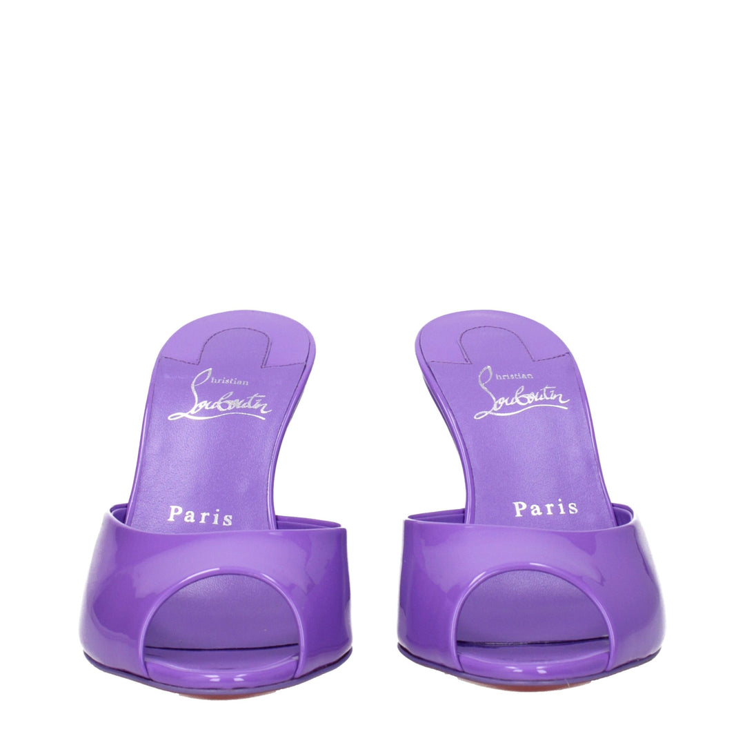 Christian Louboutin Purple Leather Wedges Sandals