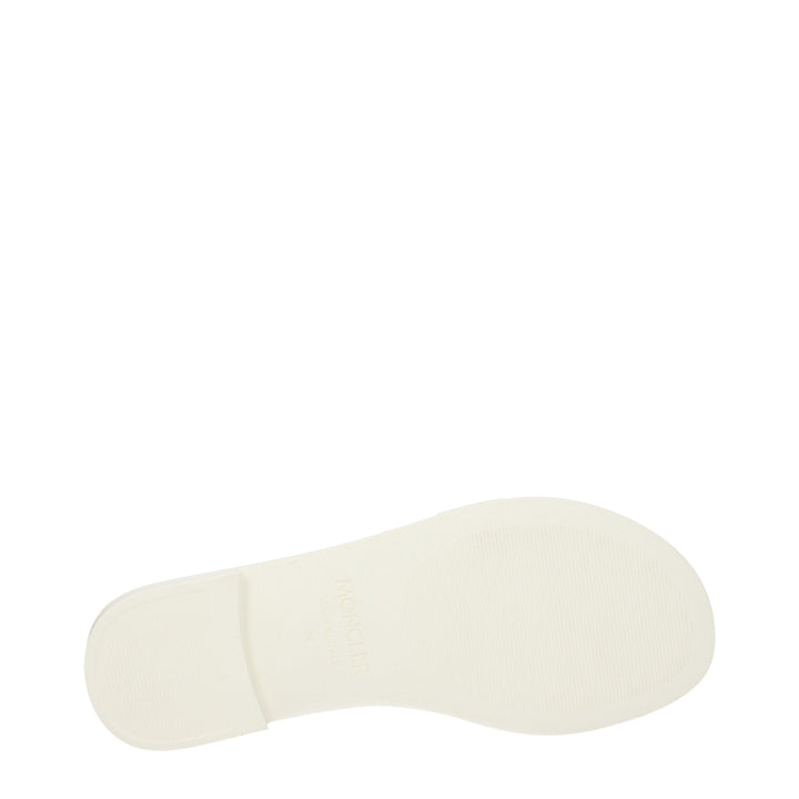 Moncler White Cotton Slippers Sandals