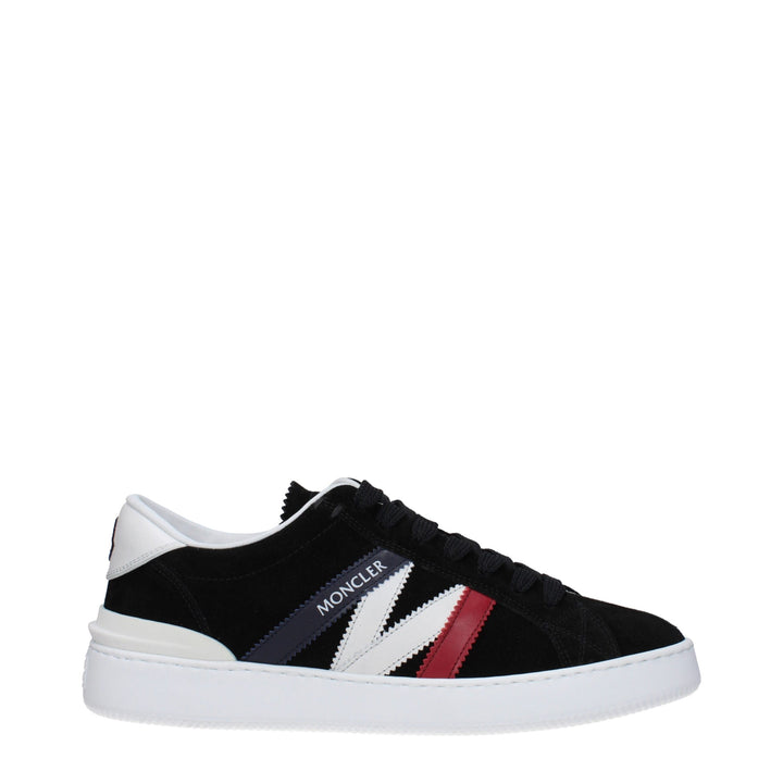 Moncler Black Leather Low Tops