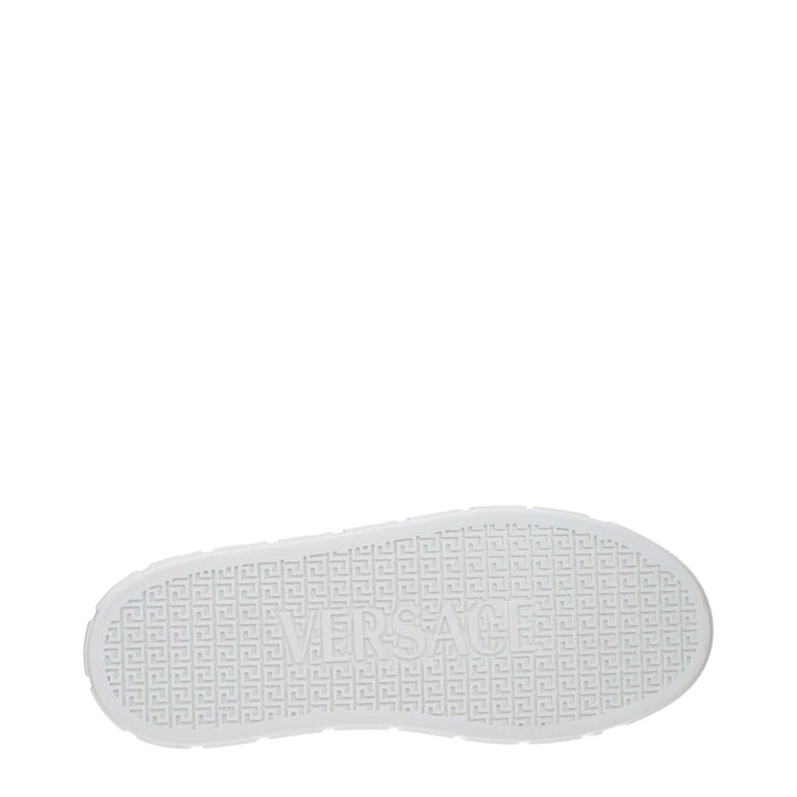 Versace White Leather Low Tops