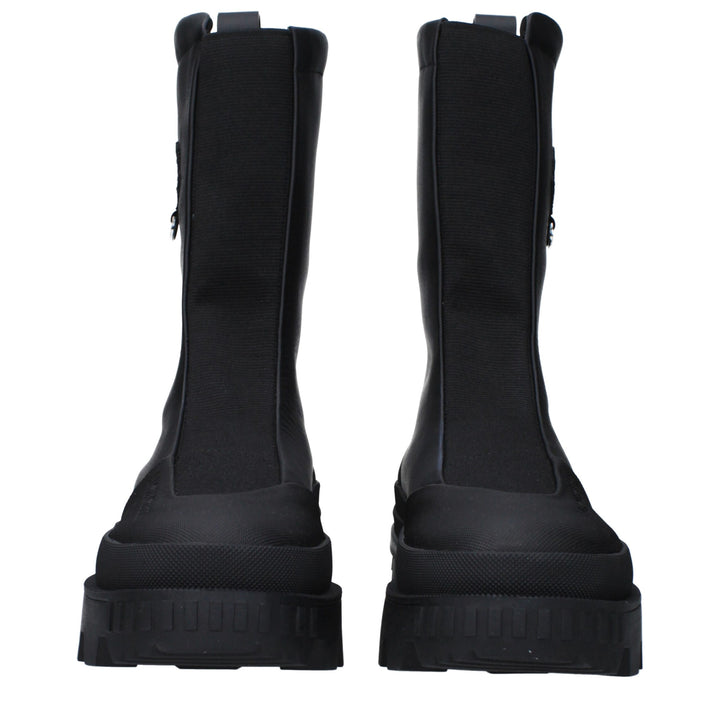 Moncler Black Leather Ankle