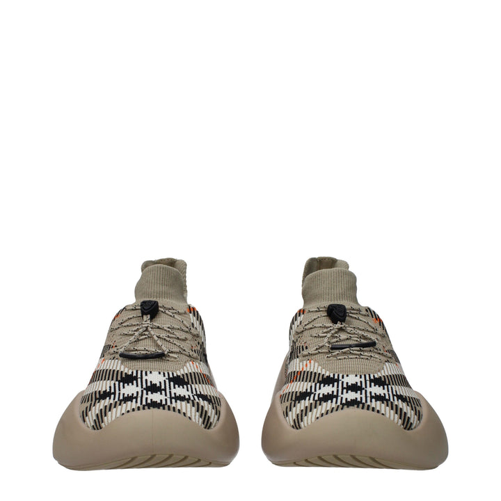 Burberry Beige Fabric Chunky Sneakers