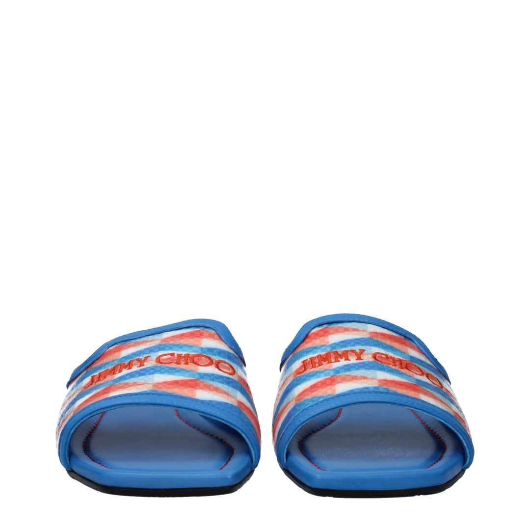 Jimmy Choo Light Blue Fabric Slippers Sandals