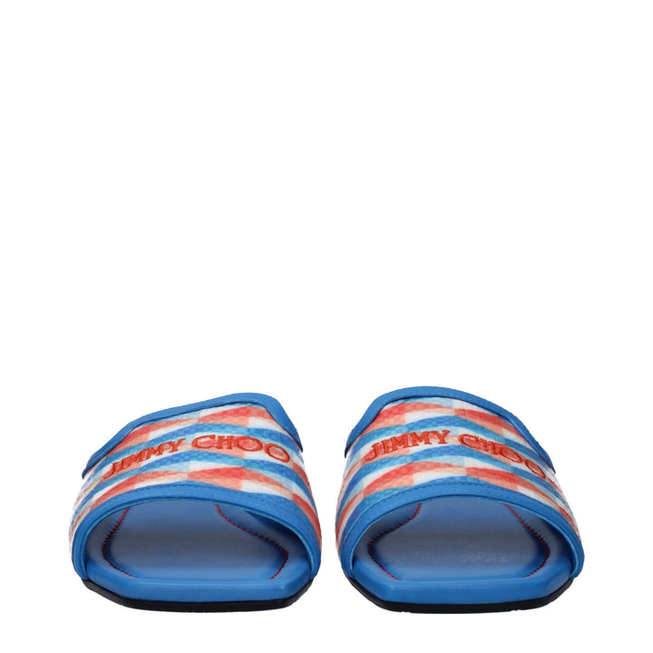 Jimmy Choo Light Blue Fabric Slippers Sandals