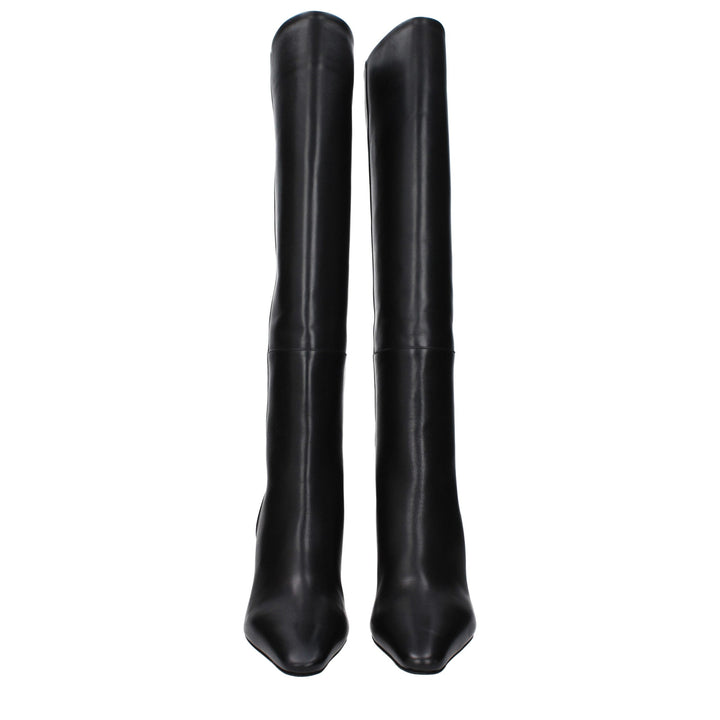 Jacquemus Black Leather High Heel Boots