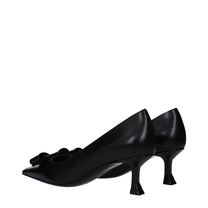 Salvatore Ferragamo Black Leather Broch