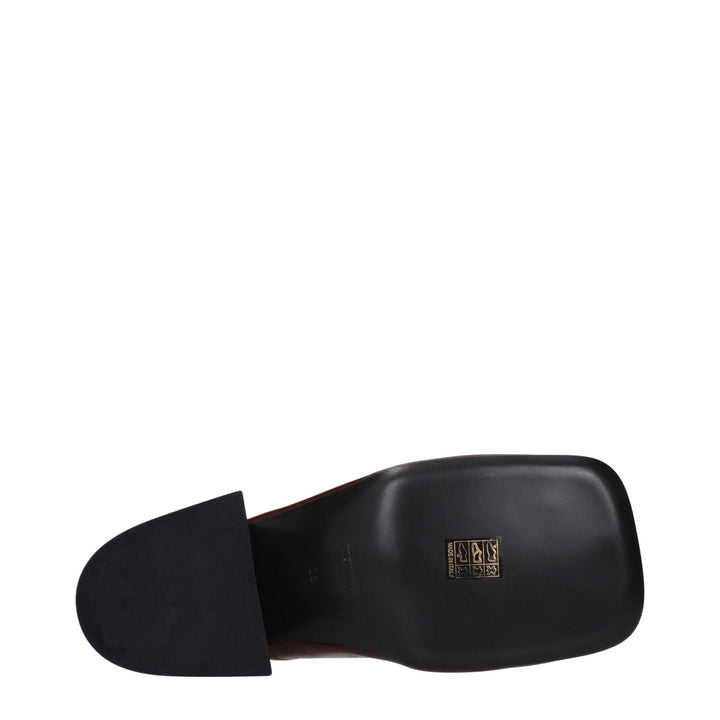 Jil Sander Red Leather Mules