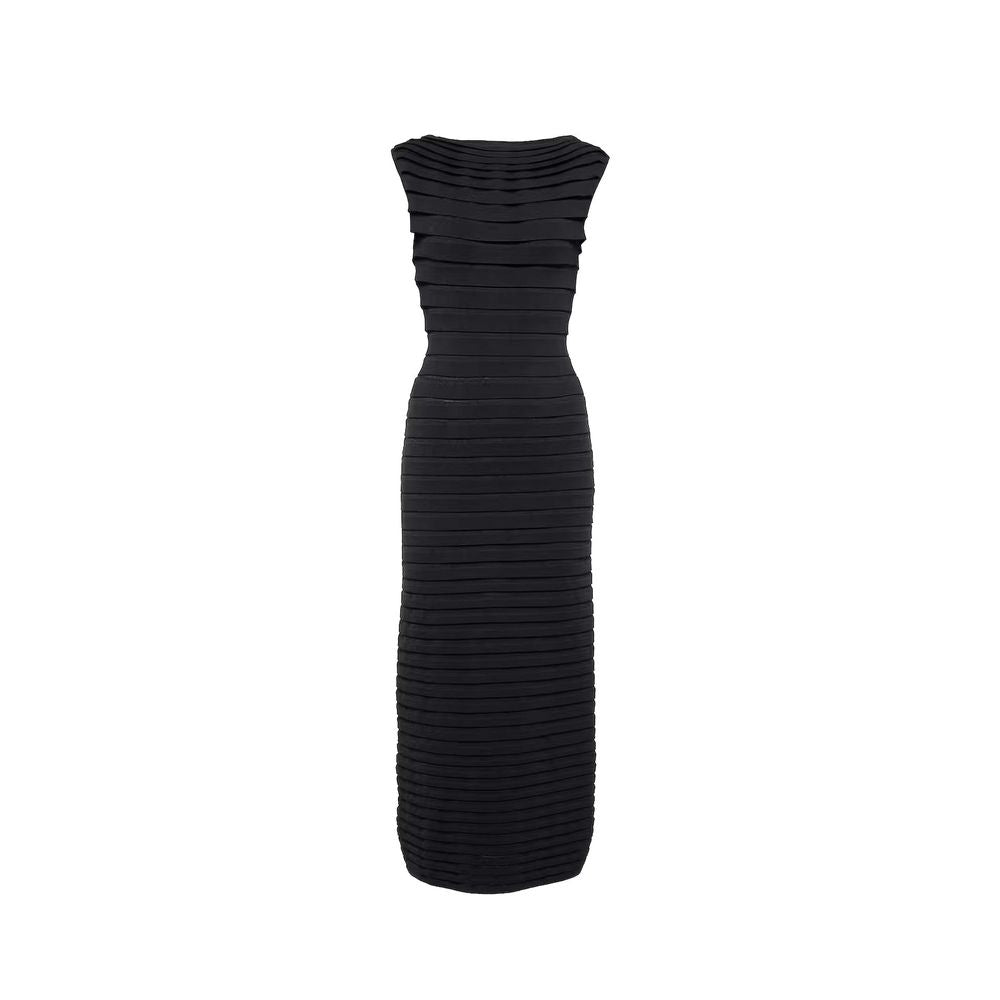 SALE【Alaia】Vネック ストライプ ミディドレス Alaïa 3D-Stripe Midi Dress | Luxury Designer Fashion