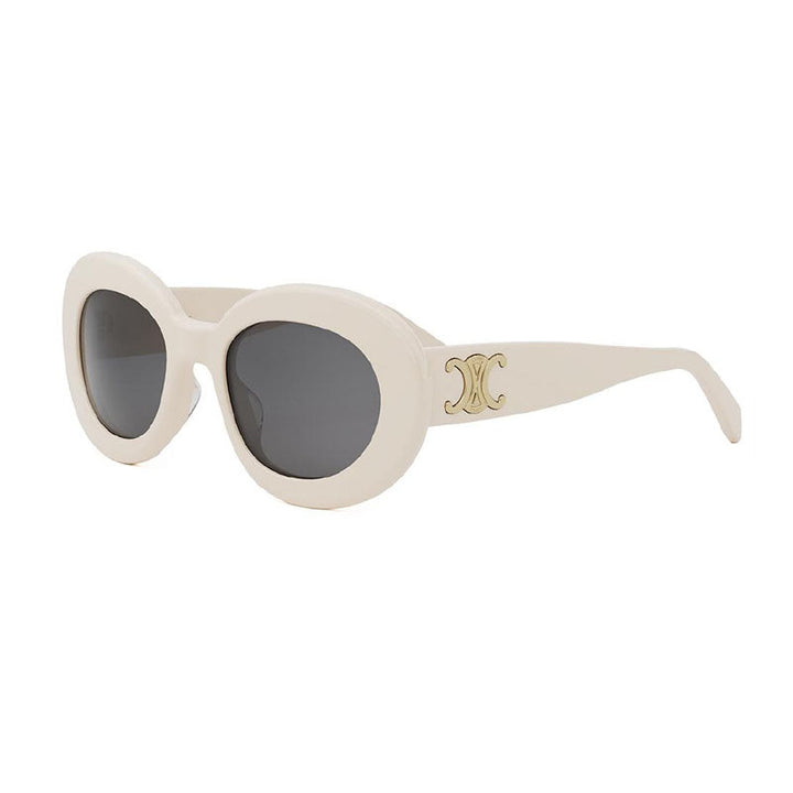 Celine Sunglasses Square Full Rim, Shiny White Frame and Grey Lens CL40312U25A