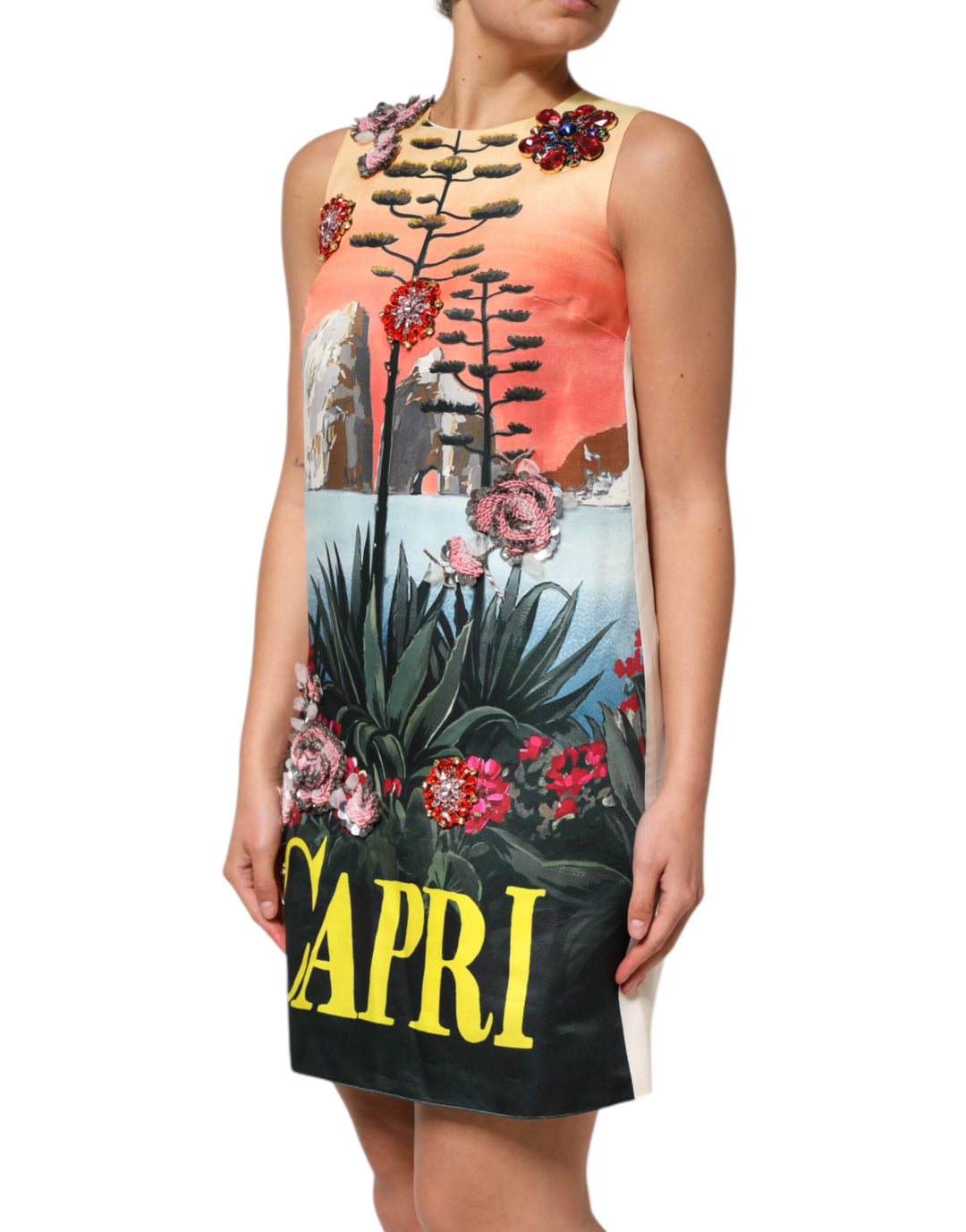 Dolce &amp; Gabbana Sample Sale Dolce &amp; Gabbana Multicolor Crystal Embellished A-line Mini Dress - | Designer outlet