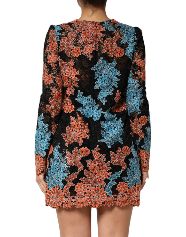 Dolce &amp; Gabbana Sample Sale Dolce &amp; Gabbana Multicolor Floral Embroidery Shift Mini Dress - | Designer outlet