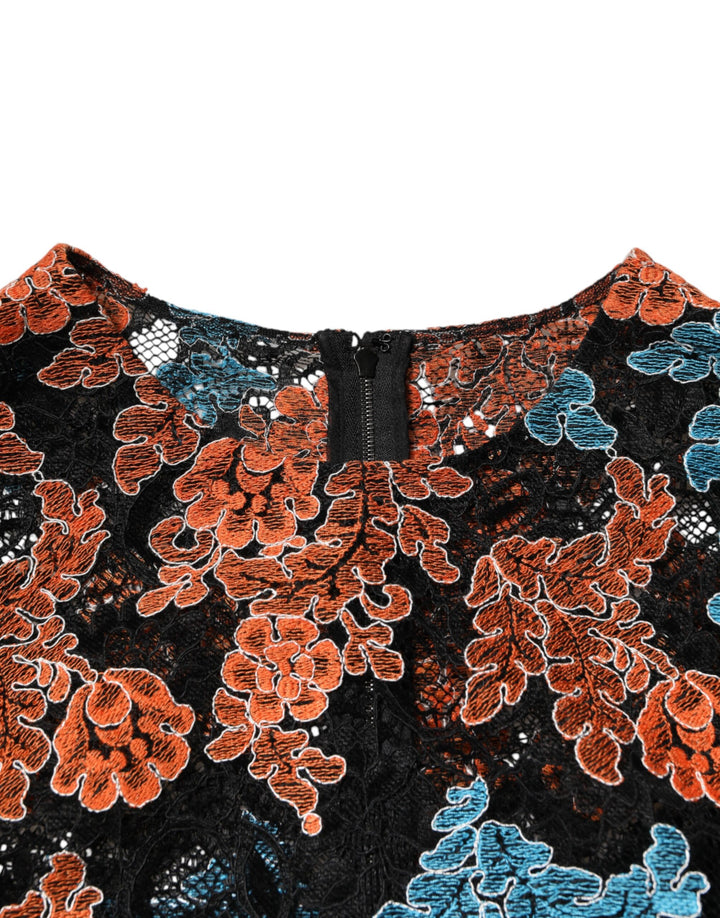 Dolce &amp; Gabbana Sample Sale Dolce &amp; Gabbana Multicolor Floral Embroidery Shift Mini Dress - | Designer outlet