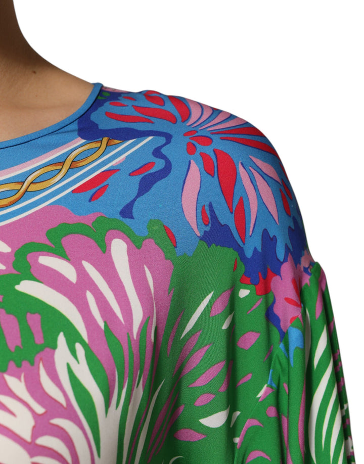 Dolce & Gabbana Multicolor Floral Printed Tunic Blouse Top