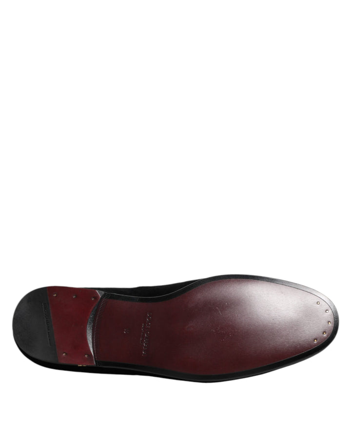 Dolce &amp; Gabbana Sample Sale Dolce &amp; Gabbana Black Velvet Gold Crown Mens Loafers Shoes - | Designer outlet