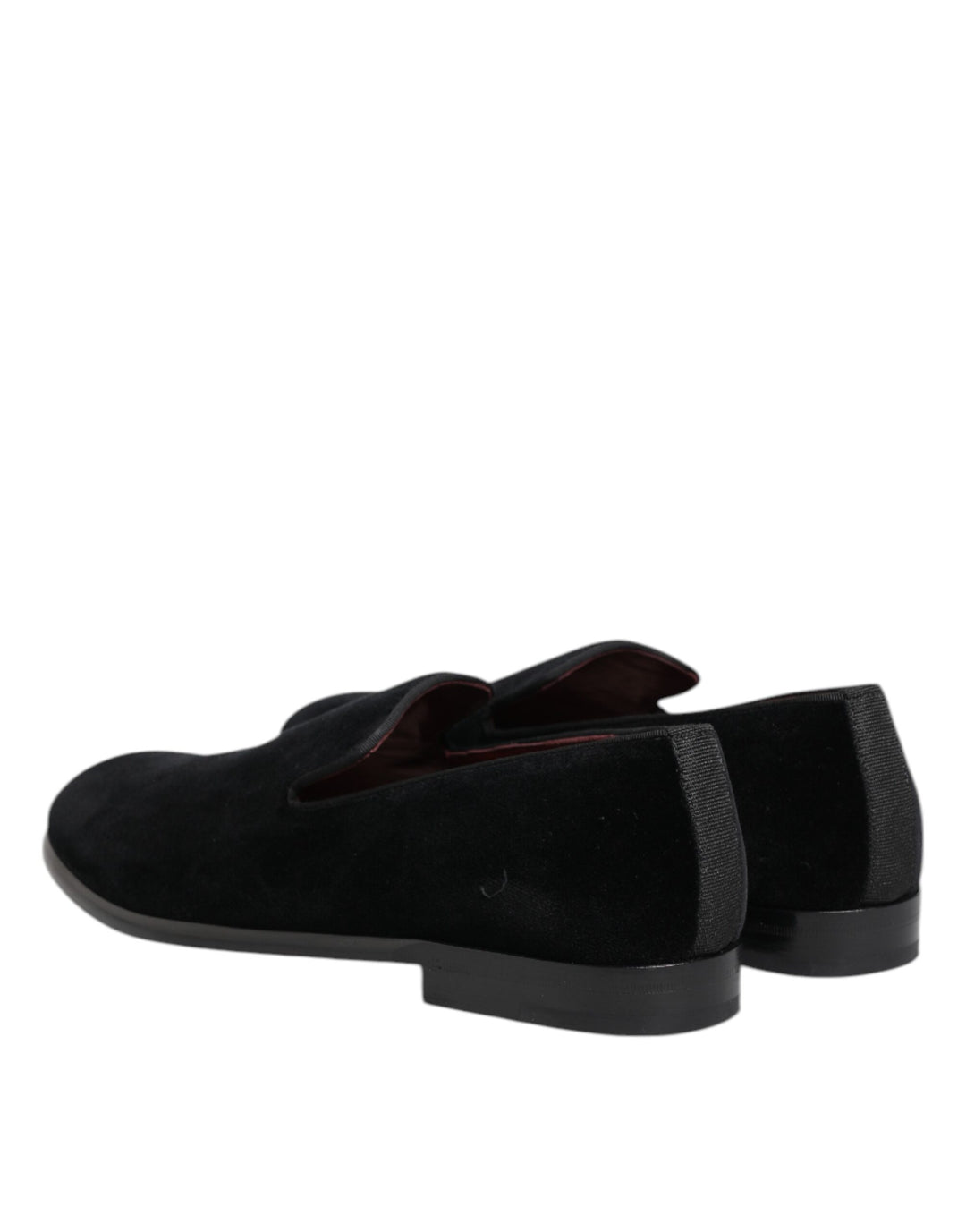 Dolce & Gabbana Black Velvet Loafers Formal Men Dress Shoes by Dolce & Gabbana outlet now on sale