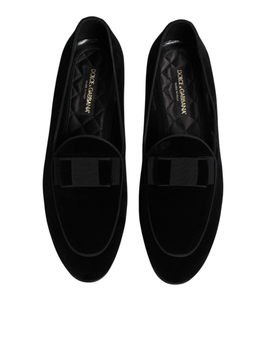 Dolce &amp; Gabbana Black Velvet Loafers Formal Men Dress Shoes by Dolce &amp; Gabbana outlet now on sale