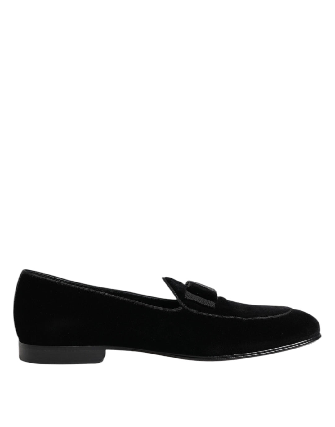 Dolce &amp; Gabbana Black Velvet Loafers Formal Men Dress Shoes by Dolce &amp; Gabbana outlet now on sale