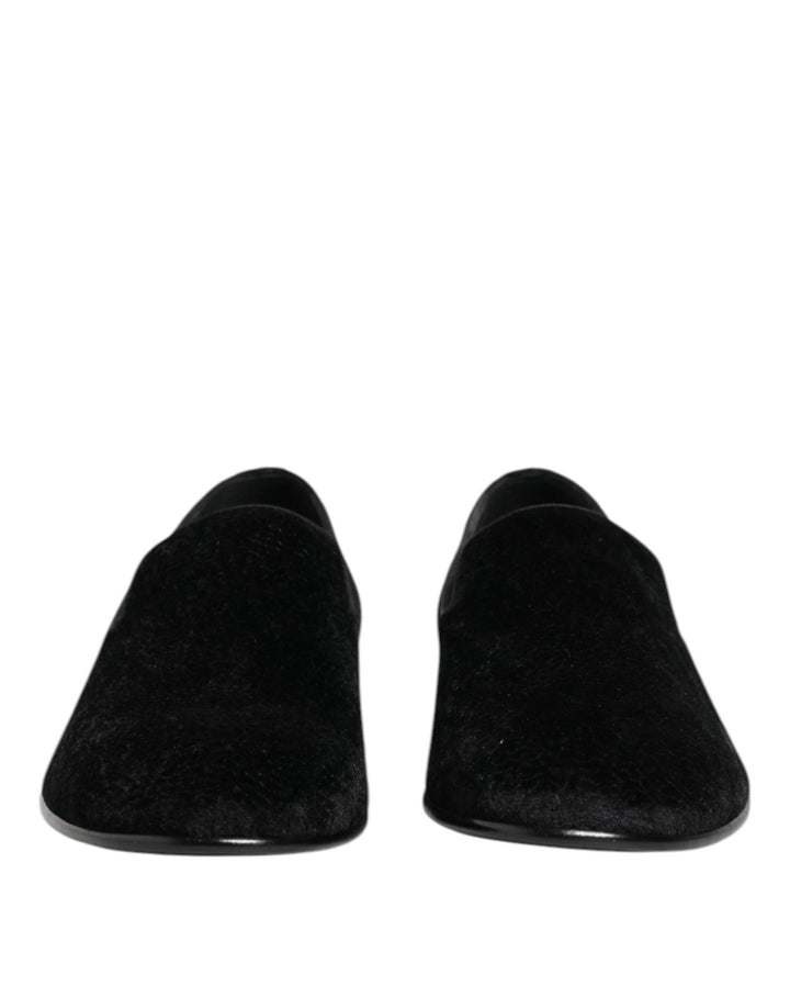 Dolce &amp; Gabbana Sample Sale Dolce &amp; Gabbana Black Jacquard Loafers Formal Men Dress Shoes - | Designer outlet
