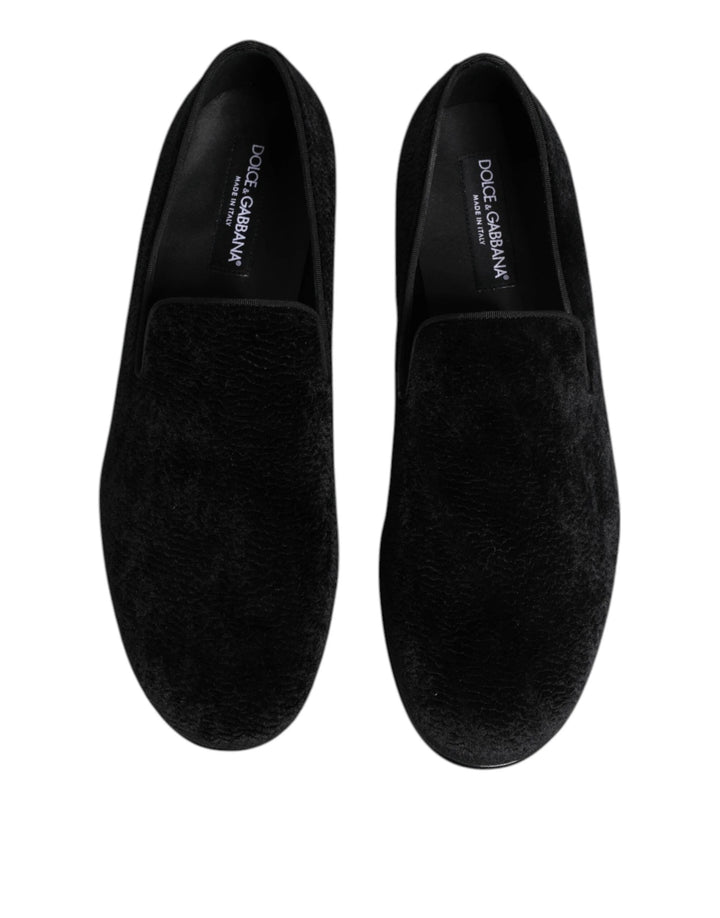 Dolce &amp; Gabbana Sample Sale Dolce &amp; Gabbana Black Jacquard Loafers Formal Men Dress Shoes - | Designer outlet