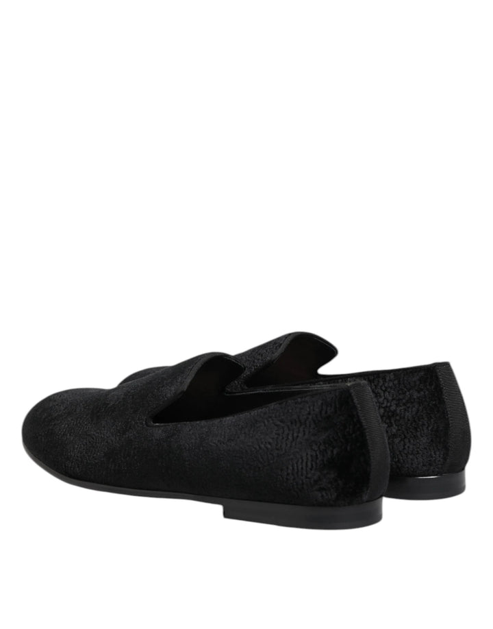 Dolce &amp; Gabbana Sample Sale Dolce &amp; Gabbana Black Jacquard Loafers Formal Men Dress Shoes - | Designer outlet
