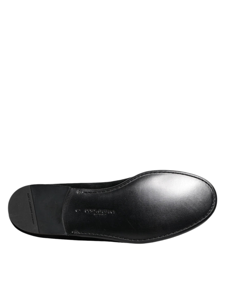 Dolce &amp; Gabbana Sample Sale Dolce &amp; Gabbana Black Jacquard Loafers Formal Men Dress Shoes - | Designer outlet