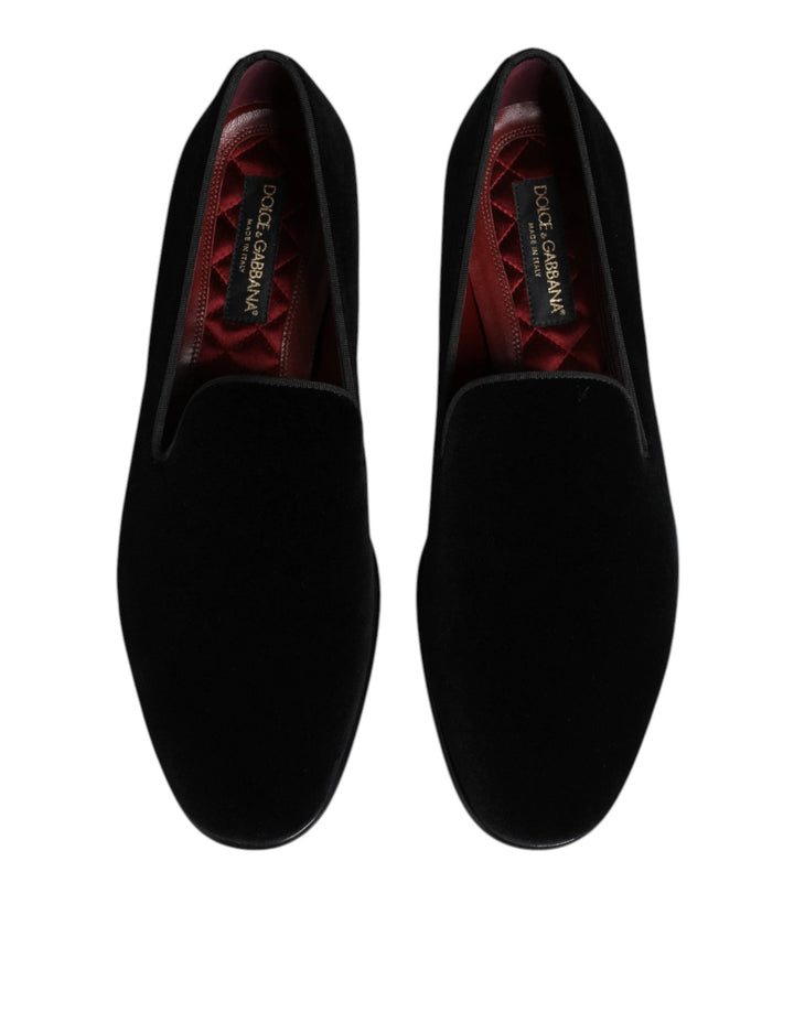 Dolce &amp; Gabbana Sample Sale Dolce &amp; Gabbana Black Velvet Slip On Loafers Men Formal Shoes - | Designer outlet