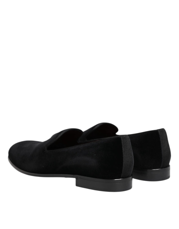 Dolce &amp; Gabbana Sample Sale Dolce &amp; Gabbana Black Velvet Slip On Loafers Men Formal Shoes - | Designer outlet