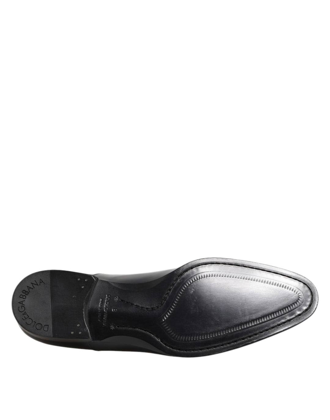Dolce & Gabbana Navy Blue Leather Lace Up Derby Formal Shoes