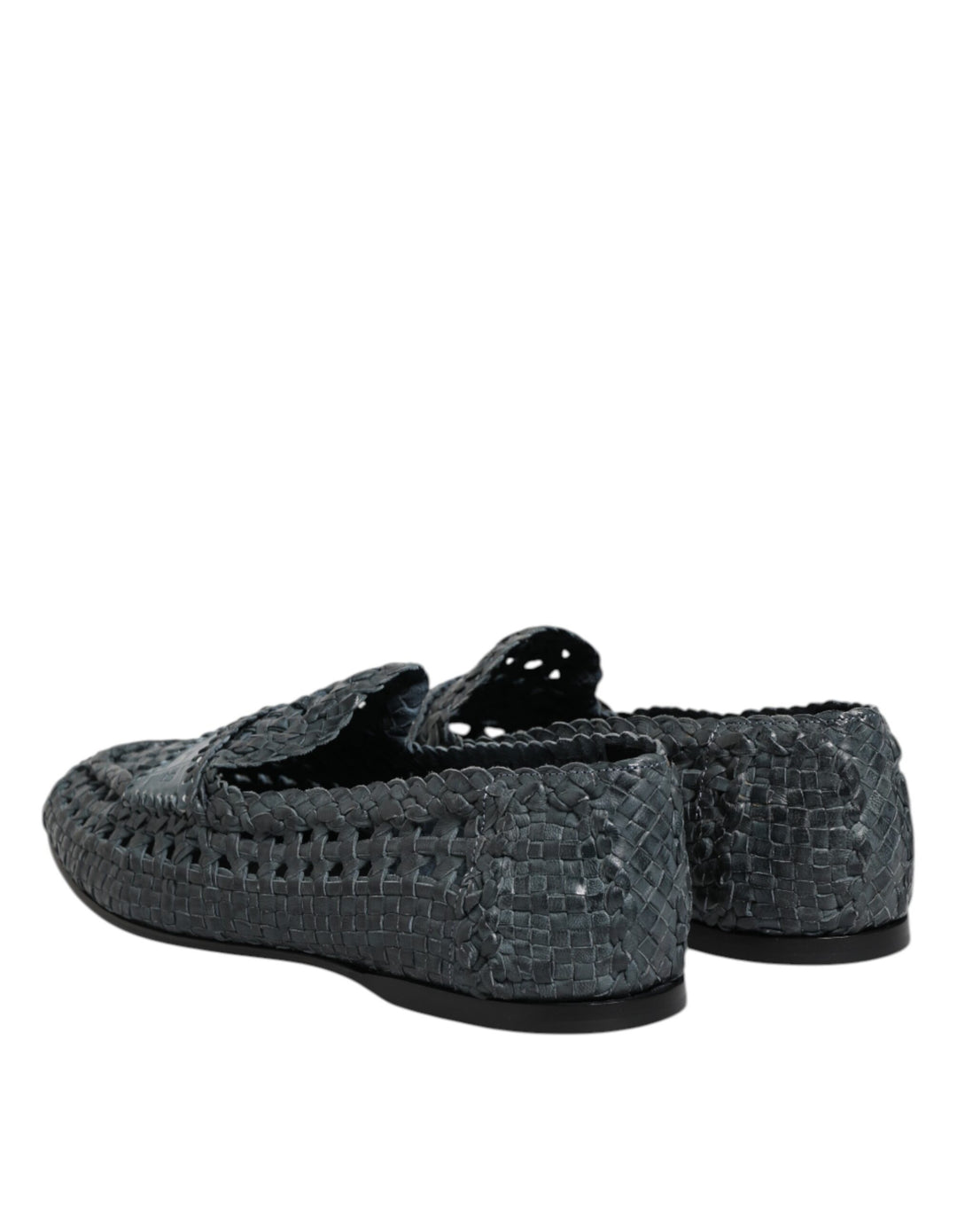 Dolce & Gabbana Blue Woven Raffia Slip On Loafers Shoes by Dolce & Gabbana outlet now on sale
