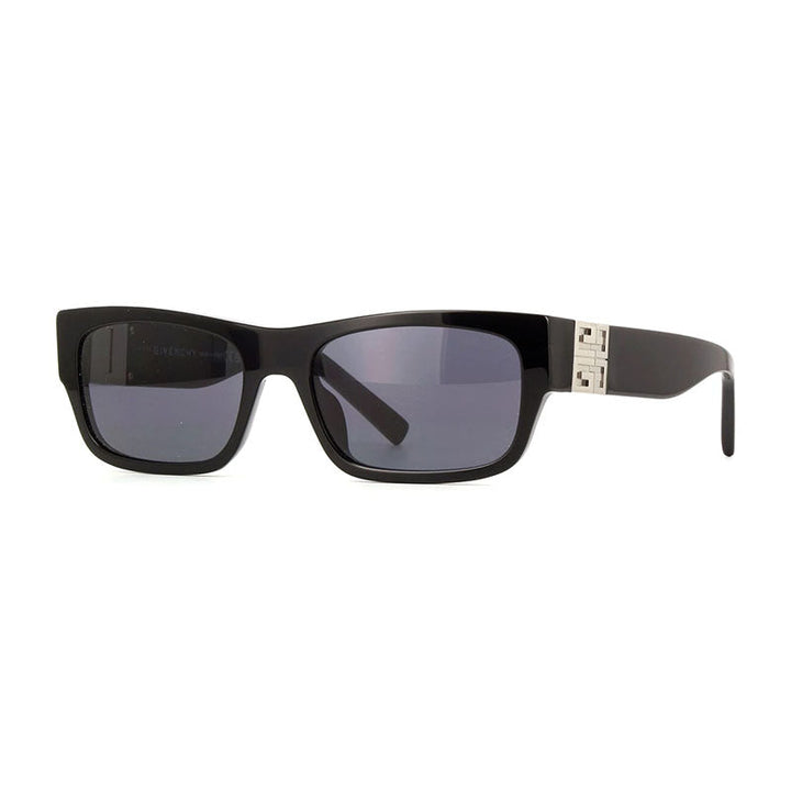 Givenchy Rectangle Full Rim, with a Shiny Black frame and Grey lens.