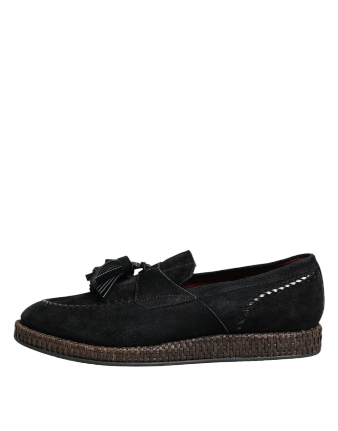 Dolce & Gabbana Black Suede Tassel Embellished Loafers Shoes by Dolce & Gabbana outlet now on sale