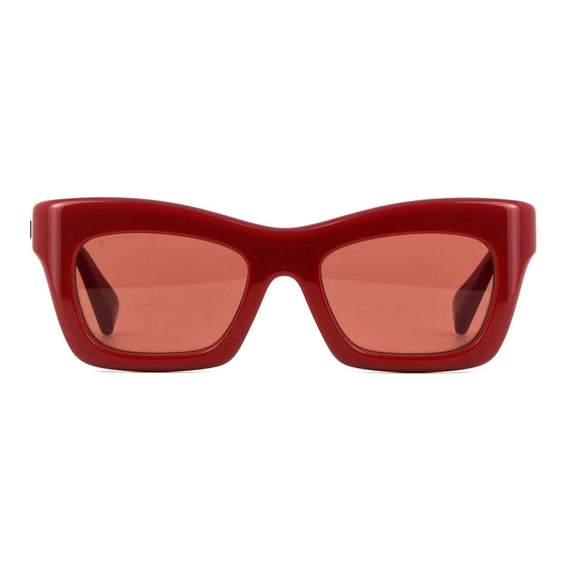 Gucci Sunglasses Square Full Rim, Shiny Burgundy Frame and Brown Lens GG1773SA002