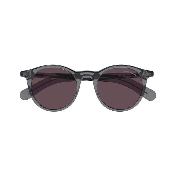 Montblanc Sunglasses Square Full Rim, Shiny Grey Frame And Violet Lens
