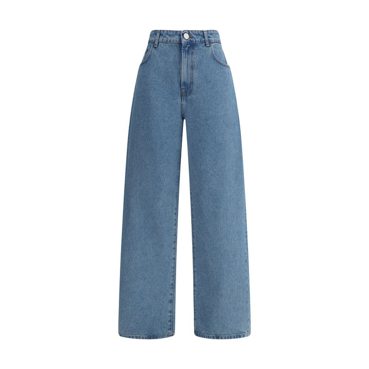 Rohe Blue Cotton Relaxed Fit Jeans by Rohe outlet now on sale