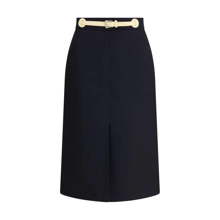 Valentino Garavani Black Wool Oves Aries Midi Skirt