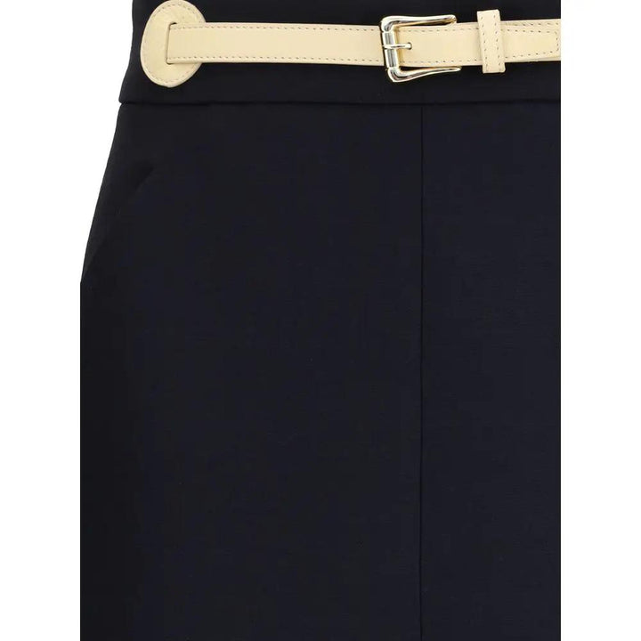 Valentino Garavani Black Wool Oves Aries Midi Skirt