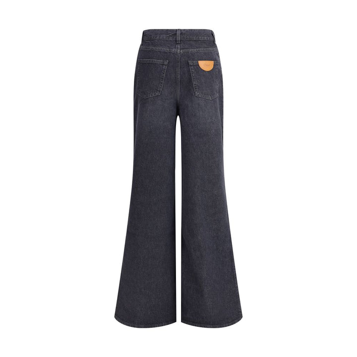 Chloé Black Cotton Flared Jeans by Chloé outlet now on sale
