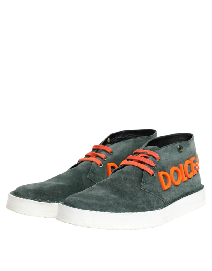 Dolce &amp; Gabbana Sample Sale Dolce &amp; Gabbana Green Derby Logo Casual Men Sneakers Shoes - | Designer outlet