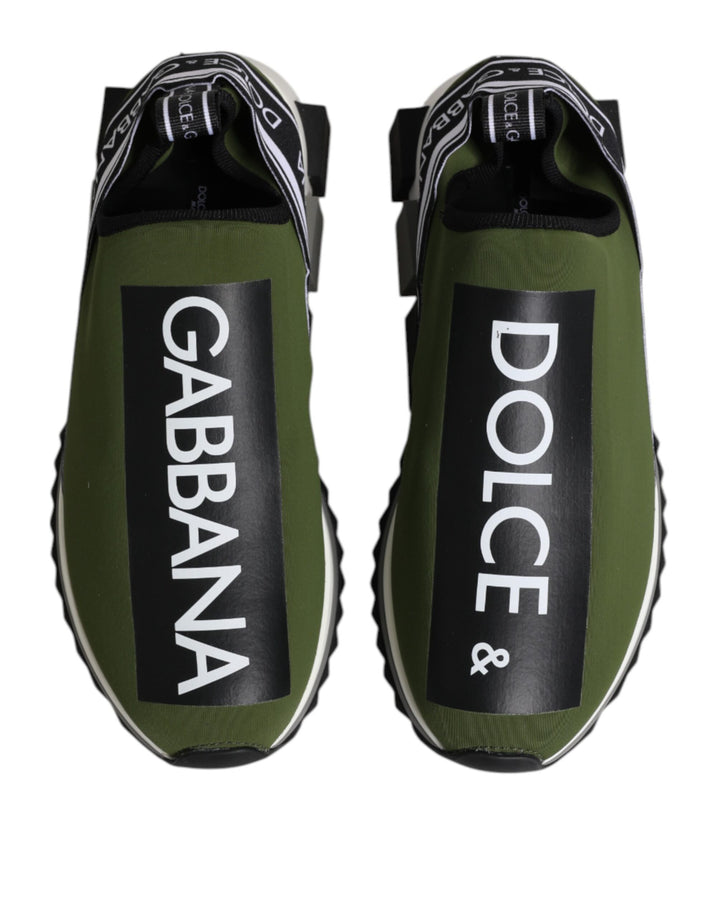 Dolce &amp; Gabbana Green Logo Low Top Sorrento Men Sneakers Shoes by Dolce &amp; Gabbana outlet now on sale