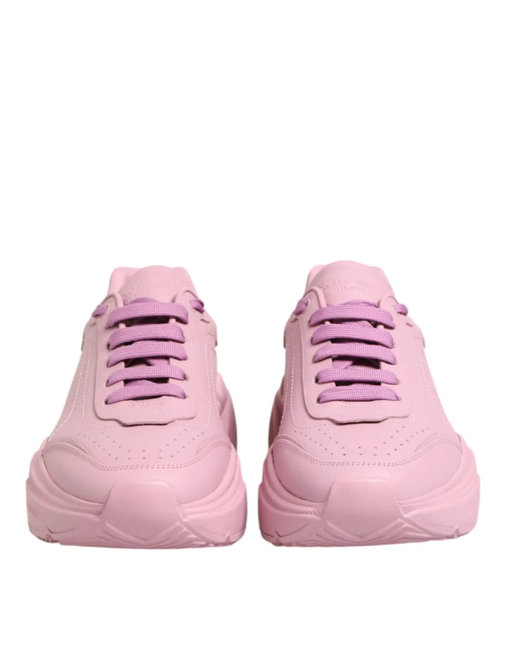 Dolce &amp; Gabbana Pink Leather Daymaster Low Top Sneakers Shoes
