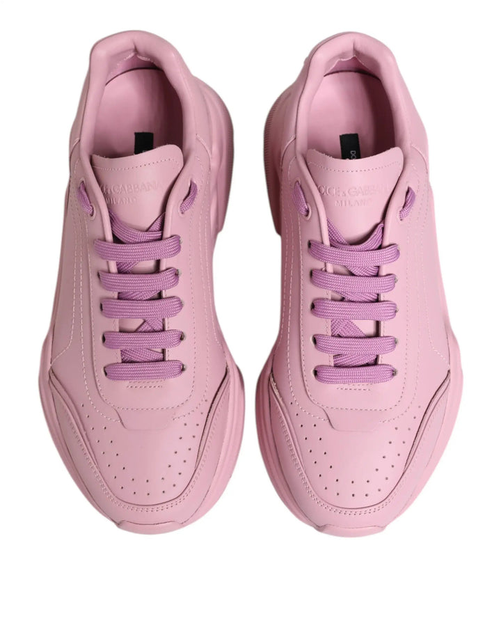 Dolce &amp; Gabbana Pink Leather Daymaster Low Top Sneakers Shoes