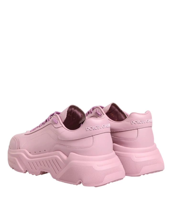 Dolce &amp; Gabbana Pink Leather Daymaster Low Top Sneakers Shoes