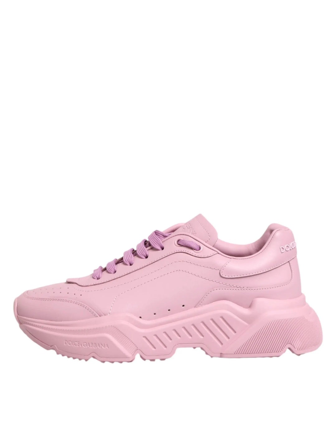 Dolce &amp; Gabbana Pink Leather Daymaster Low Top Sneakers Shoes