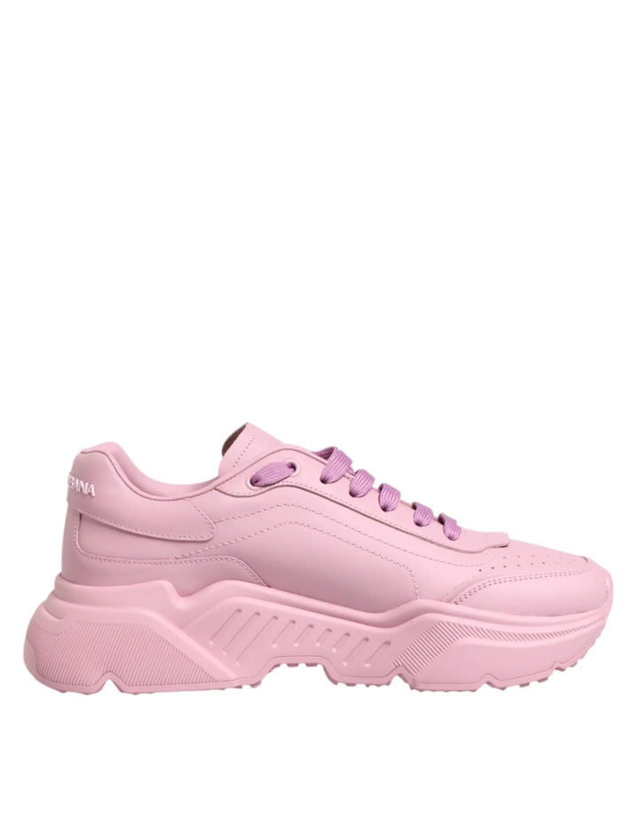 Dolce &amp; Gabbana Pink Leather Daymaster Low Top Sneakers Shoes