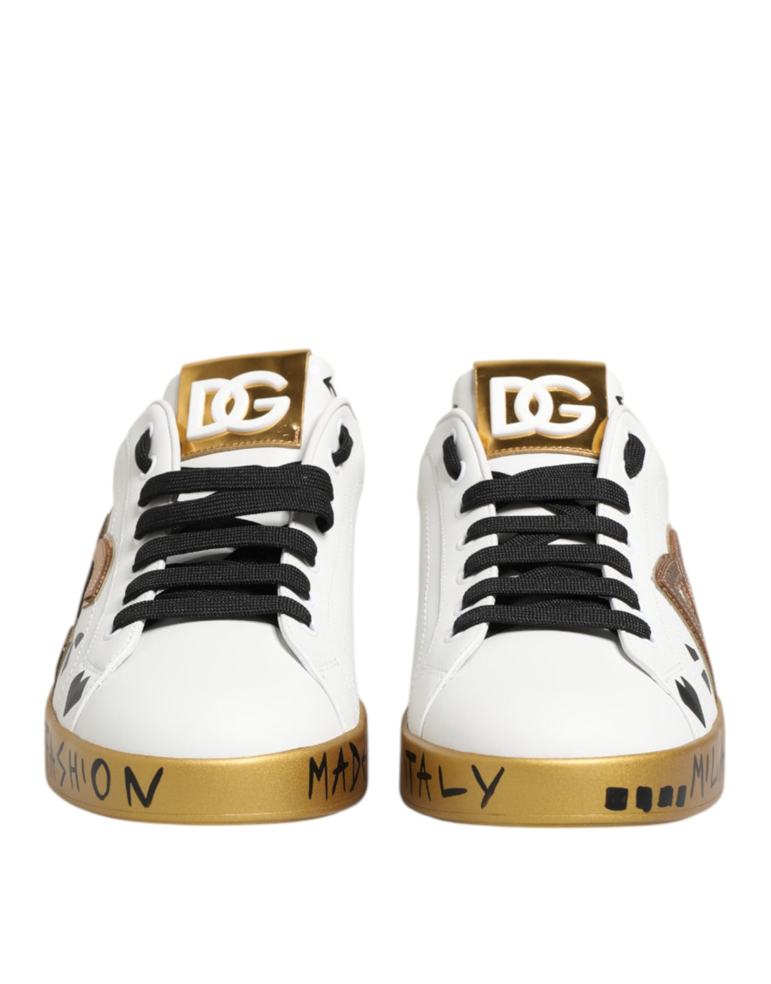 Dolce &amp; Gabbana Sample Sale Dolce &amp; Gabbana White Gold Crystal Portofino Sneakers Shoes - | Designer outlet