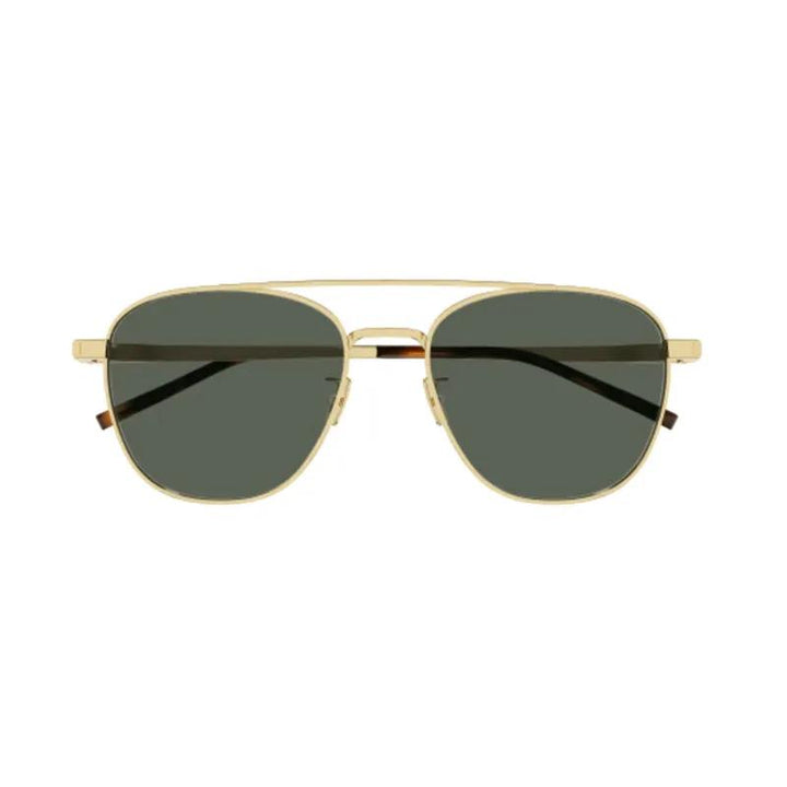 Saint Laurent Sunglasses Aviator Full Rim, Gold Frame And Green Lens