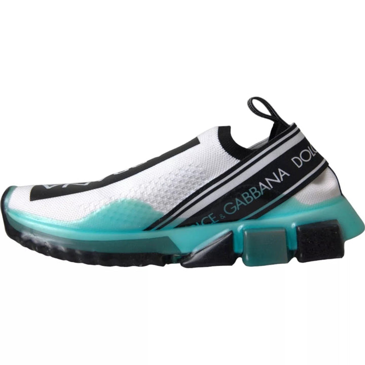 Dolce &amp; Gabbana Sample Sale Dolce &amp; Gabbana Black White Blue Slip On Sorrento Sneakers - | Designer outlet